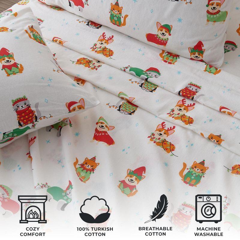 100% Cotton Christmas Flannel Sheets - Great Bay Home