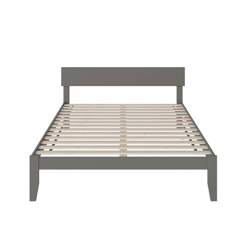 Boston Modern Queen Platform Bed with Panel Headboard in Grey