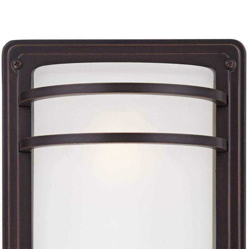 John Timberland Habitat Modern Wall Light Sconce Rubbed Bronze Hardwire 7 1/2" Fixture Opal Etched Glass Shade for Bedroom Bathroom Vanity Reading