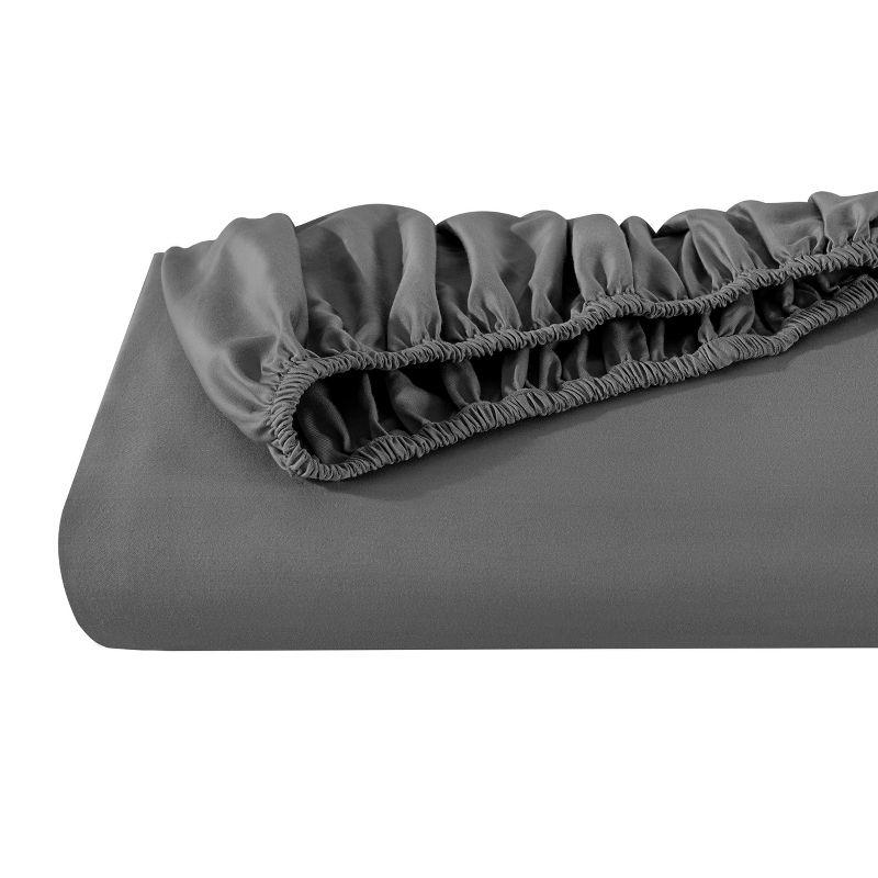 Bare Home Organic Sateen Machine Woven Fitted Sheet