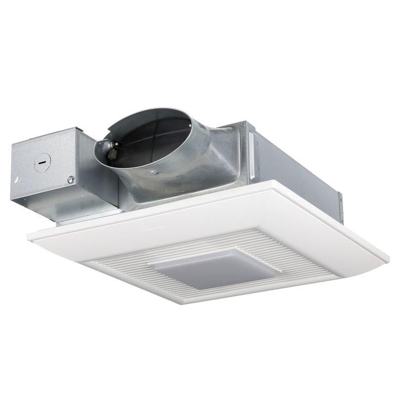 Panasonic WhisperValue Ceiling/Wall Mount Bathroom Exhaust Fan with Dimmable LED Light, 50-80-100 CFM, FV-0510VSL1