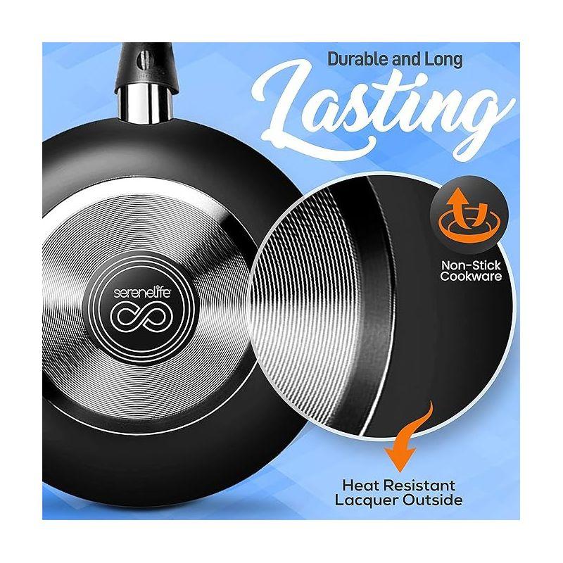 SereneLife 11 - Piece Non-Stick Aluminum Cookware Set