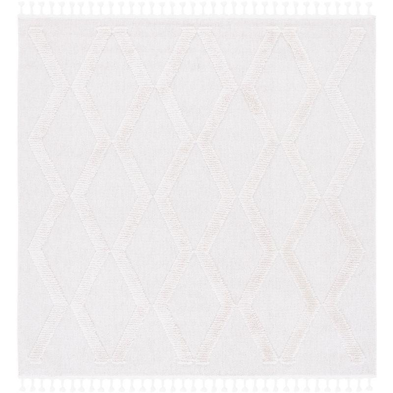 Marrakesh MRK554 Power Loomed Area Rug - Ivory/Ivory - 6'7"x6'7" - Safavieh.