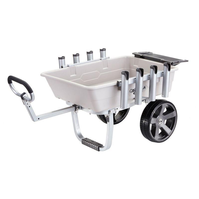 Heavy Duty Gray Poly Fishing and Marine Utility Wagon with Rod Holders