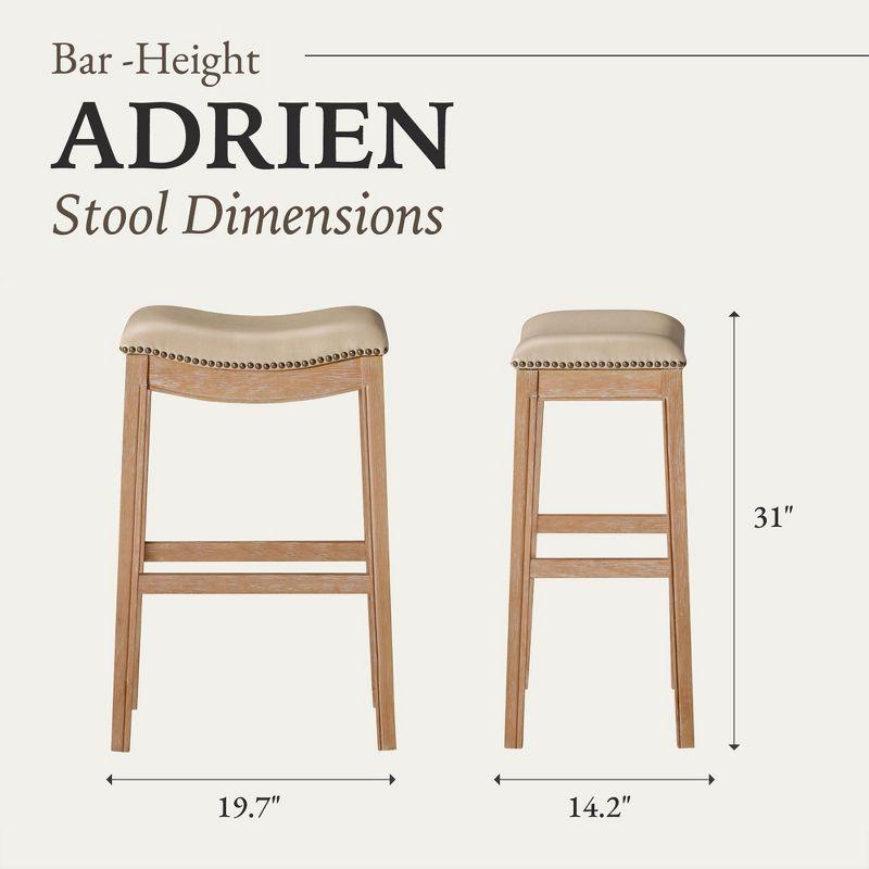 Maven Lane Maven Lane Adrien Backless Saddle Stool with Vegan Leather Upholstery