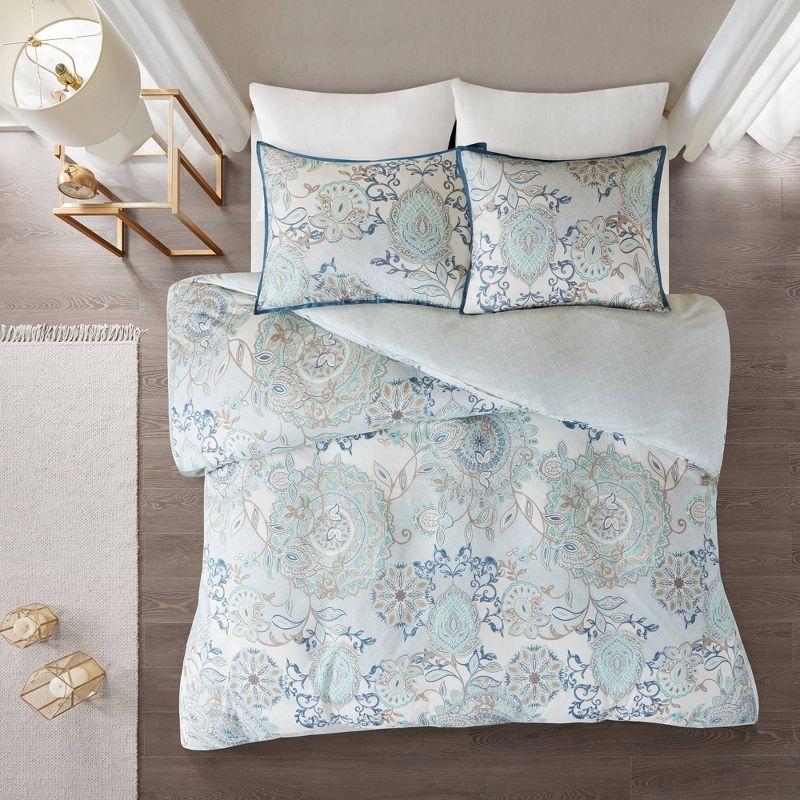 Isla 3 Piece Reversible Cotton Floral Duvet Set