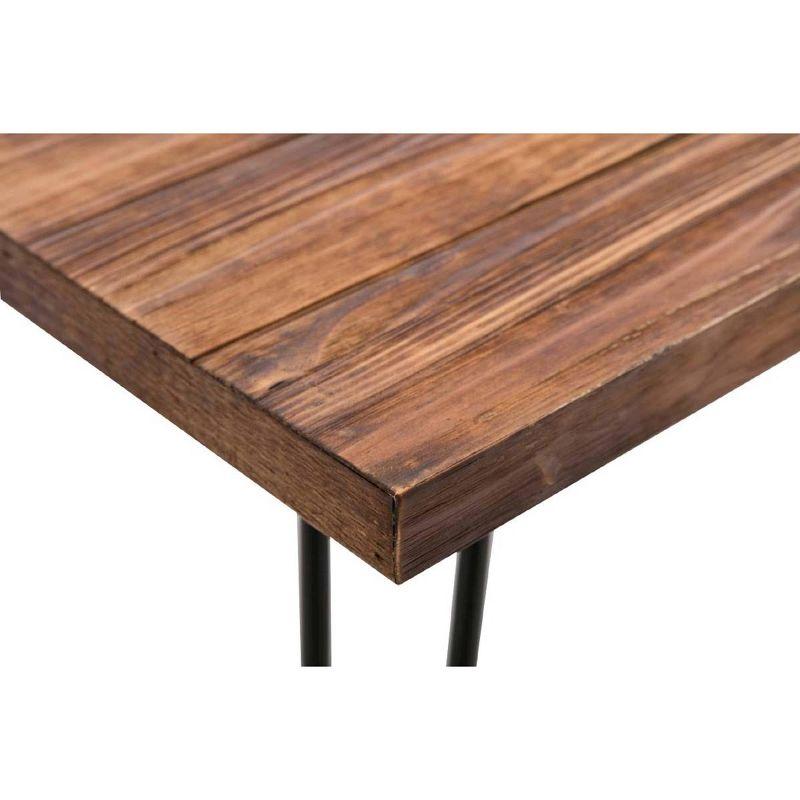 Leonardo Cocktail Table Weathered Fir & Black - Boraam: Rustic Rectangle Coffee Table, Iron Frame, Easy to Clean