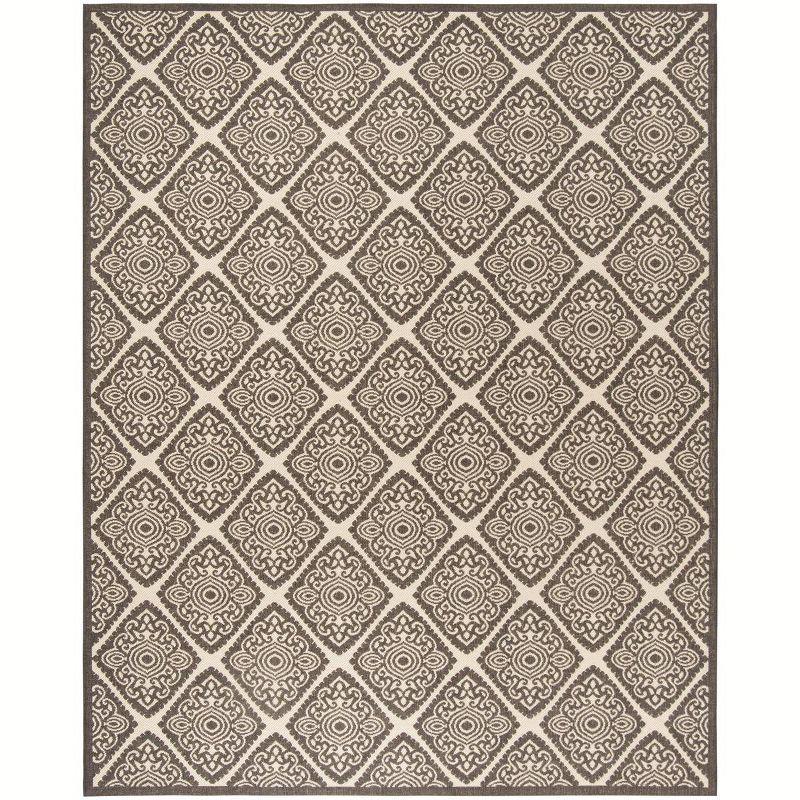 Linden LND132 Power Loomed Area Rug - Creme/Brown - 9'x12' - Safavieh