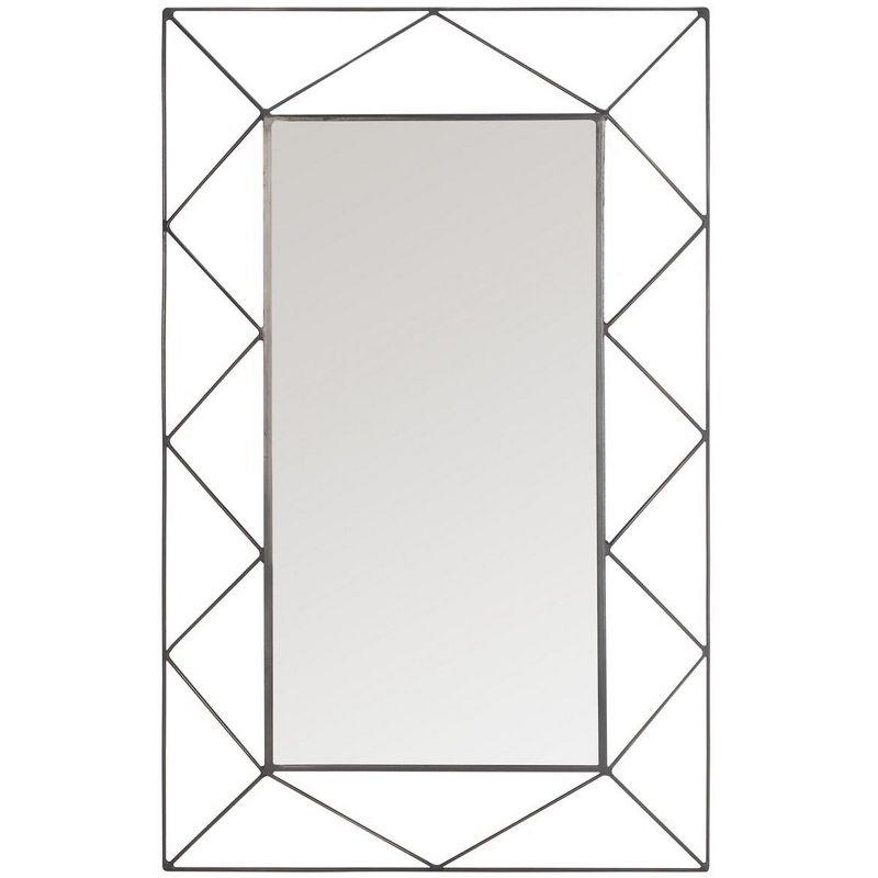 Elegant Gunmetal Rectangular Iron-Spoked 49" Mirror