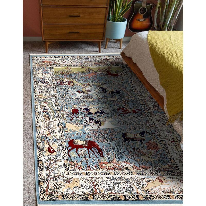 Unique Loom Narenj Birmingham Floral Indoor Woven Fringe Area Rug