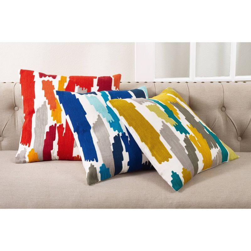 20"x20" Embroidered Brushstroke Design Throw Pillow - Saro Lifestyle