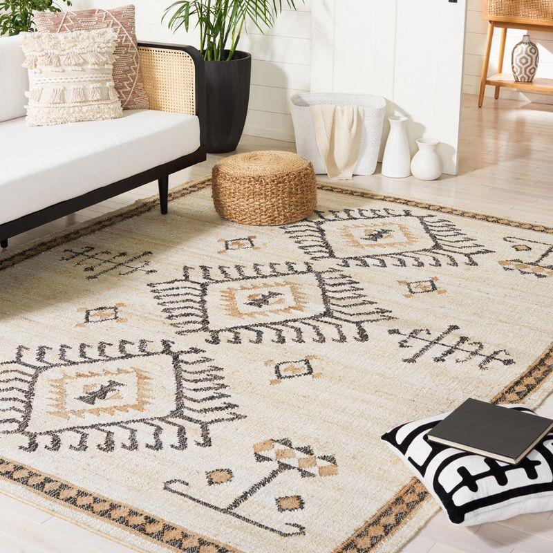 Kilim KLM762 Hand Woven Area Rug - Ivory/Black - 7'x7' - Safavieh.