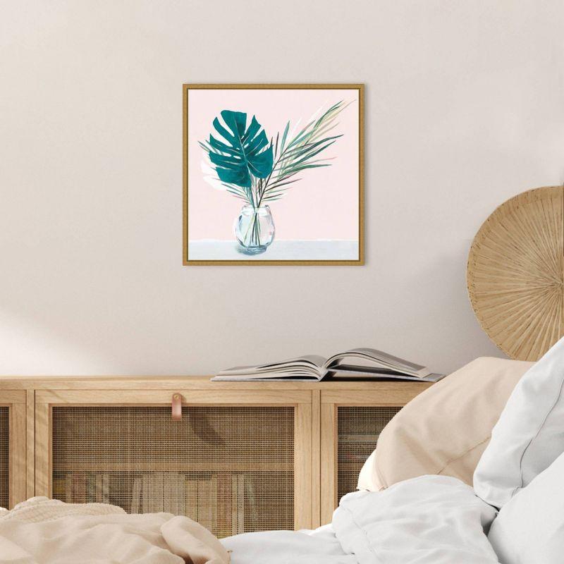 16" x 16" Sunday Palms by Isabelle Z Framed Canvas Wall Art - Amanti Art