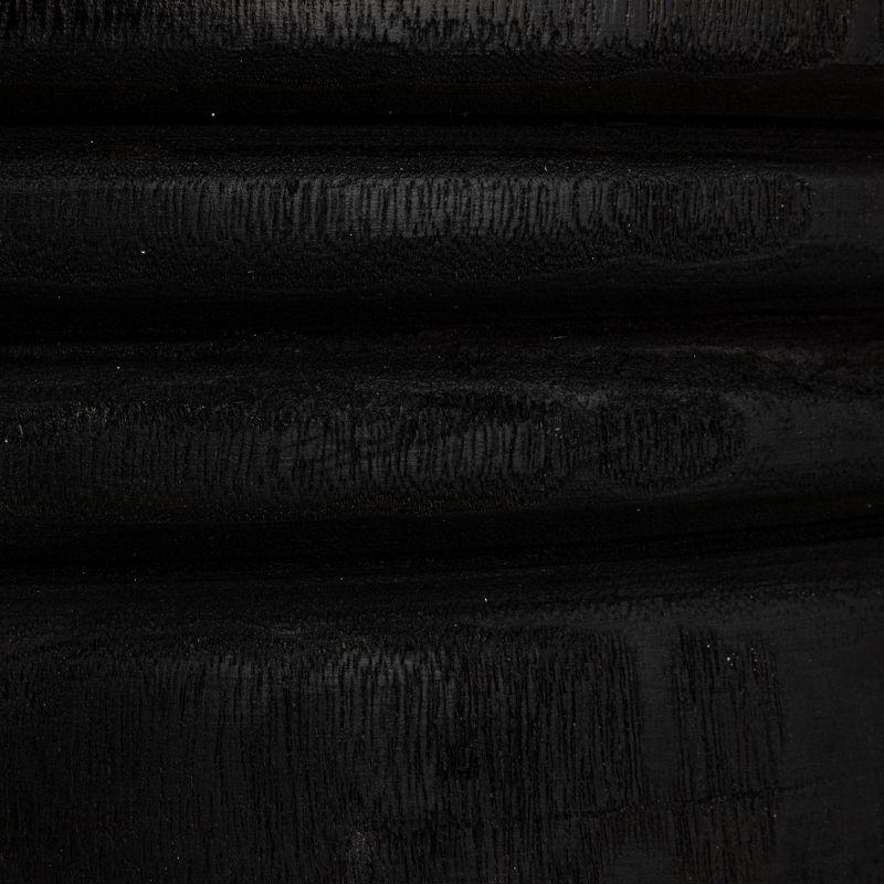 Storied Home Wood Carved Accent Table Matte Black