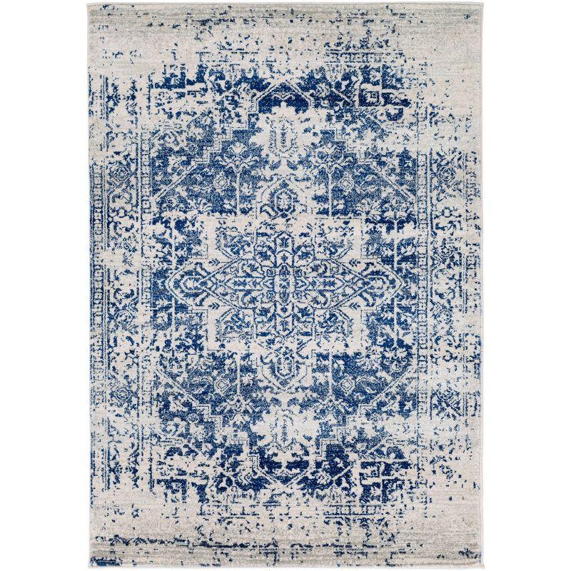 Prisha Rug - White and Blue / 3'11" x 5'7"