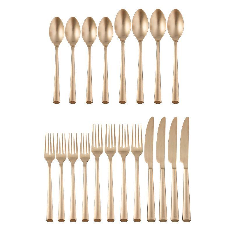 Gilda Champagne Satin Gold 20-Piece Stainless Steel Flatware Set