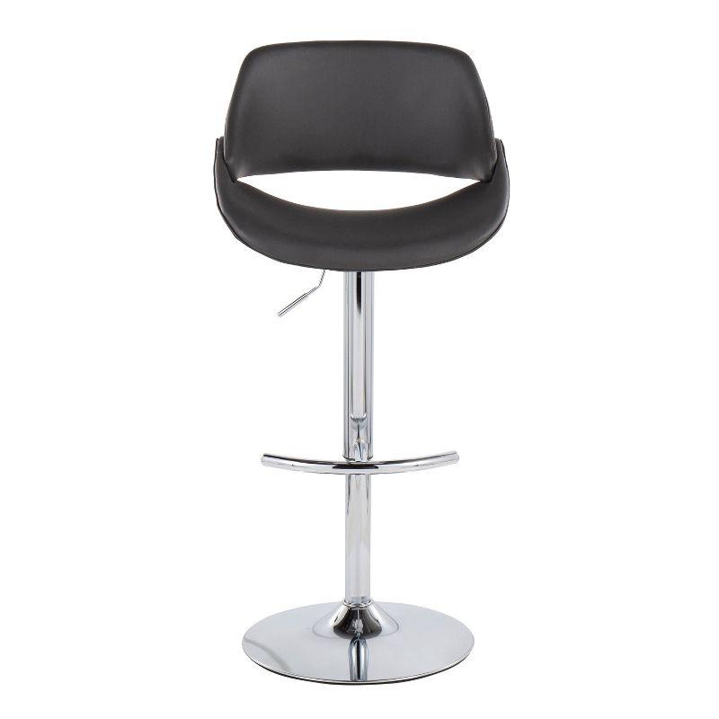 Set of 2 Fabrico PU Leather/Metal Barstool Chrome/Gray - LumiSource