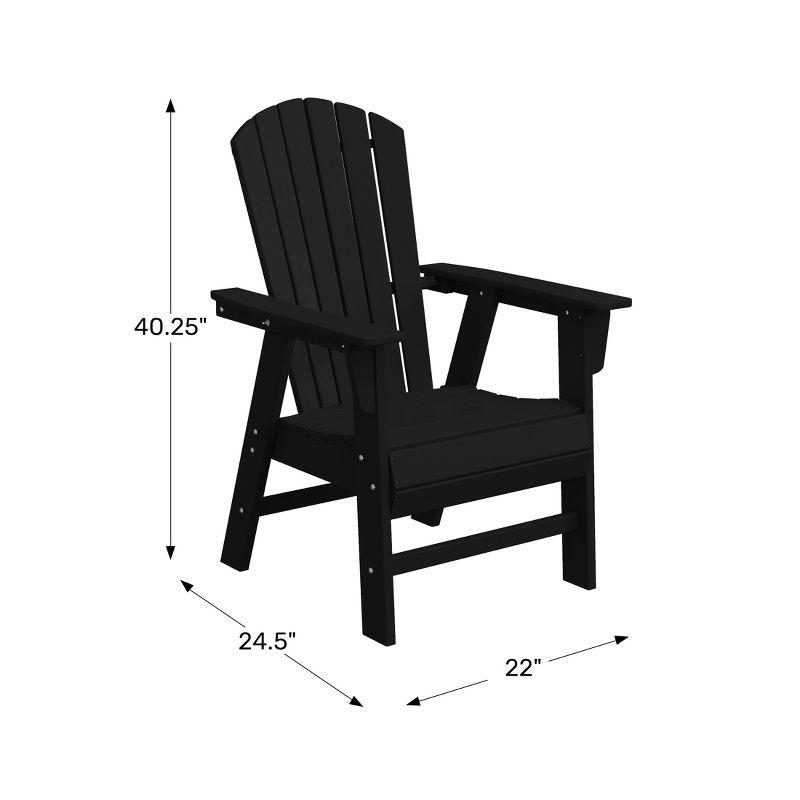 WestinTrends Outdoor Patio Shell-back Adirondack Dining Chair Weather Resistant, Teak