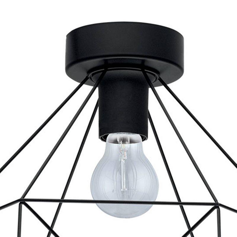 1-Light Tarbes Ceiling Light Matte Black - EGLO: Contemporary Flush Mount, ETL Listed, Metal Shade