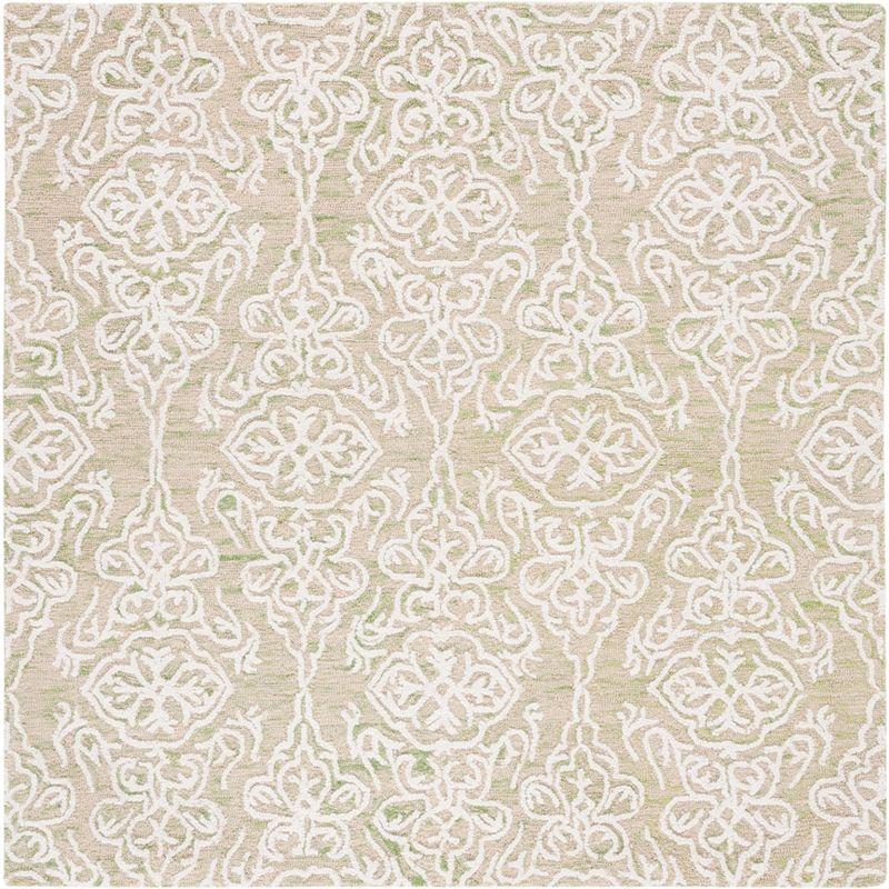 Blossom BLM112 Hand Tufted Indoor Area Rug - Light Green/Ivory - 6'x6' - Safavieh
