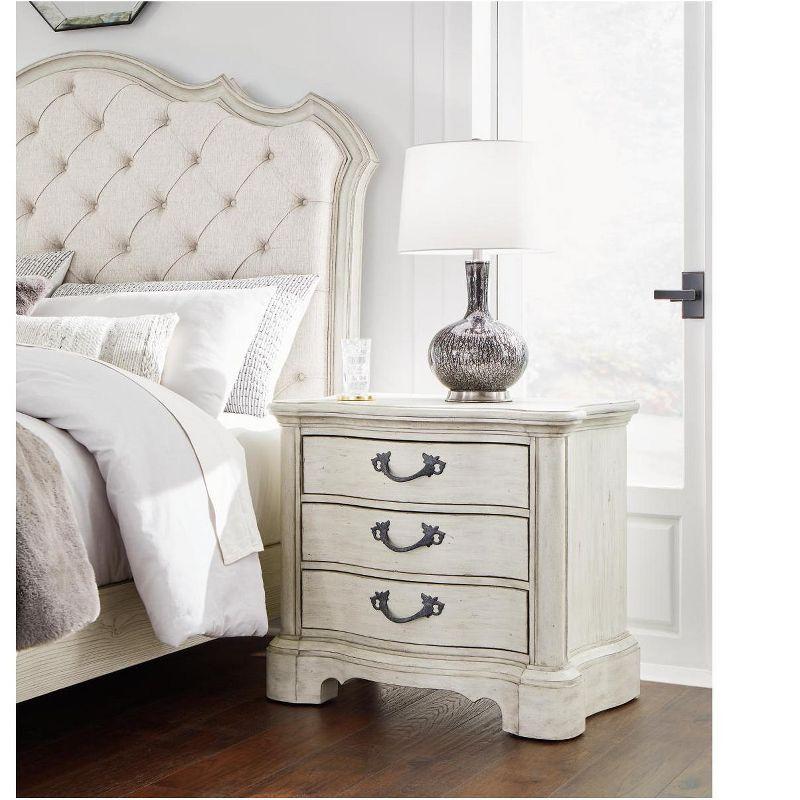 Antique White Traditional 3-Drawer Nightstand with Power Outlet