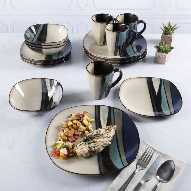 Gibson Elite Althea 16-Piece Stoneware Reactive Dinnerware Set