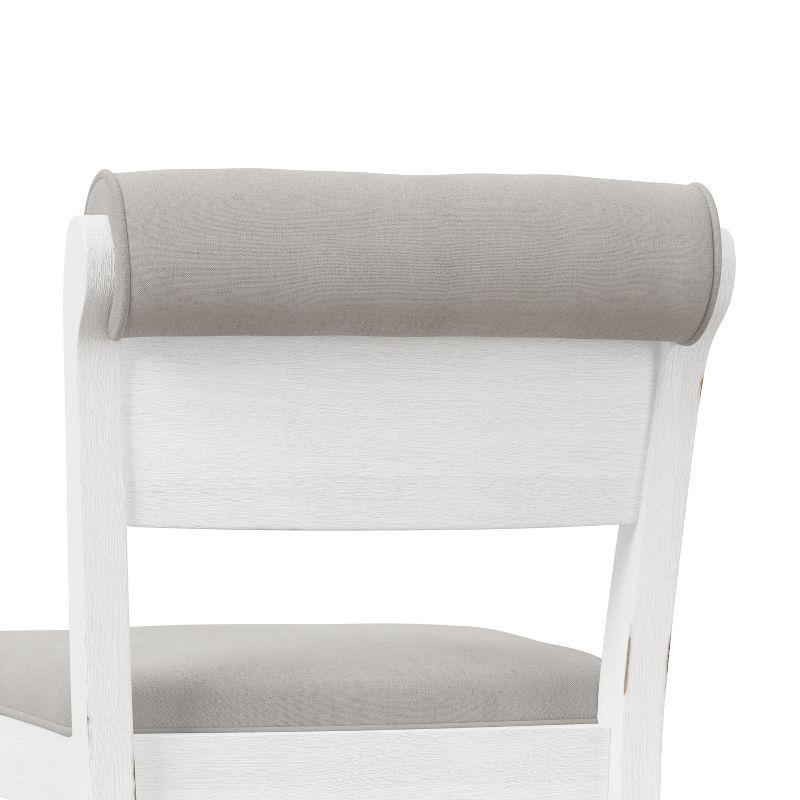 Clarion Wood and Upholstered Panel Back Barstool Sea White - Hillsdale Furniture: Matte Finish, Polyester Upholstery, Rubberwood Legs