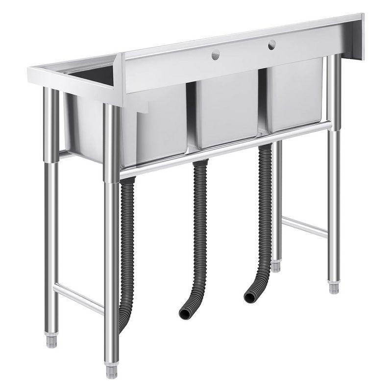 Stainless Steel Sink, Commercial Kitchen Prep & Utility Sink Free Standing Restaurant Laundry Garage Bar Workshop