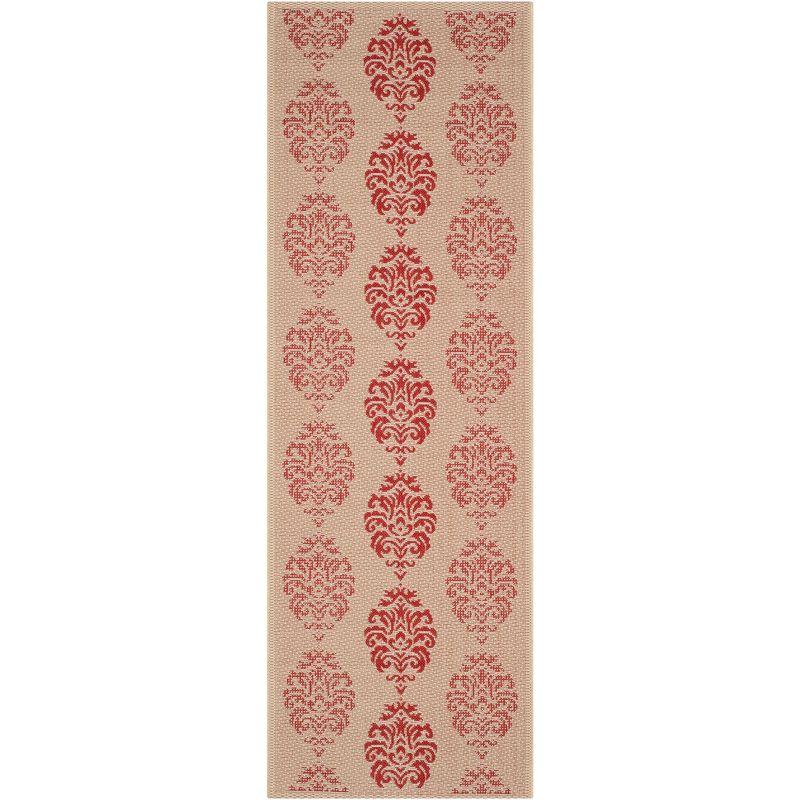 Courtyard CY2720 Power Loomed Indoor and Outdoor Runner Rug - Natural/Red - 2'3"x6'7" - Safavieh