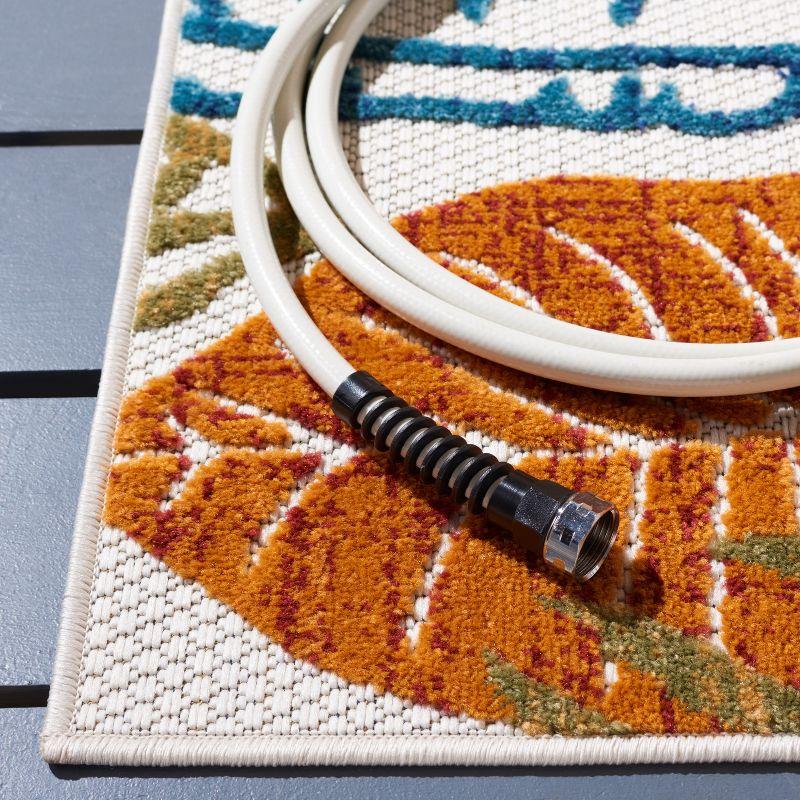 Cabana CBN831 Power Loomed Indoor and Outdoor Area Rug - Creme/Red - 3'x5' - Safavieh.