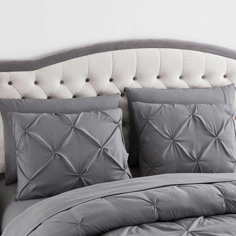 Sweet Home Collection 8 Piece Bed In A Bag Pintuck Comforter Set with Bed Sheets