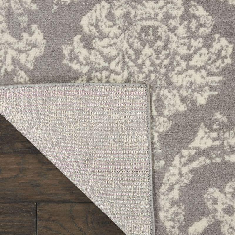Nourison Jubilant 7'10" x 9'10" (8' x 10') Grey Area Rug Farmhouse Vintage Damask by Nourison