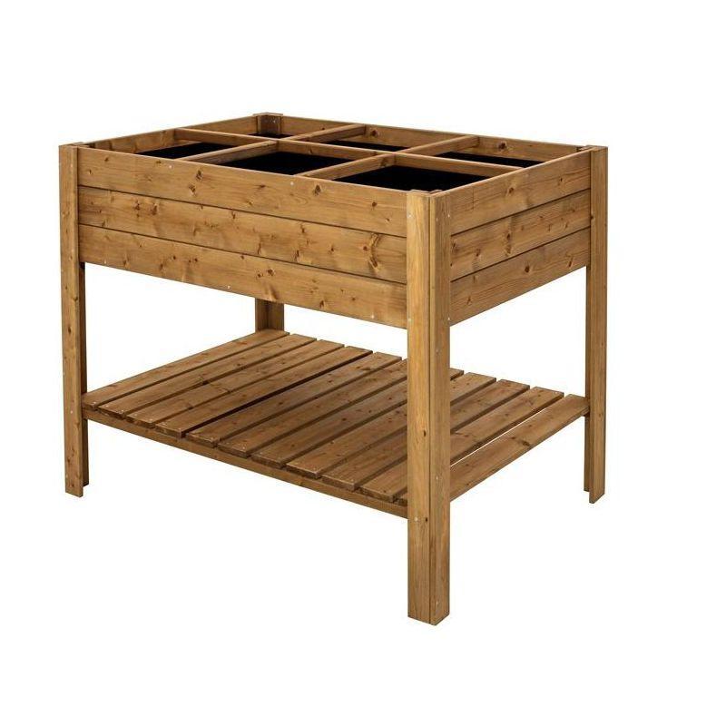 Spruce Pine Elevated Brown Raised Garden Bed with Shelf