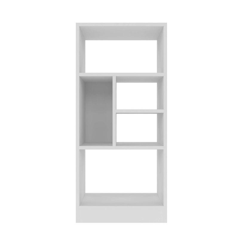 35.43" Valenca 5 Shelf Bookcase White - Manhattan Comfort: Particle Board Open Back, Fixed Shelves Storage