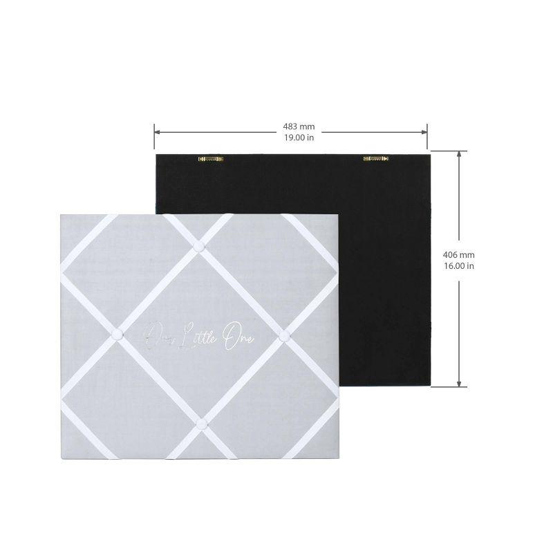 16" x 19" Our Little One Memo Board - New View: Modern Fabric Picture Frame Collage, Wall Mounted Photo Display