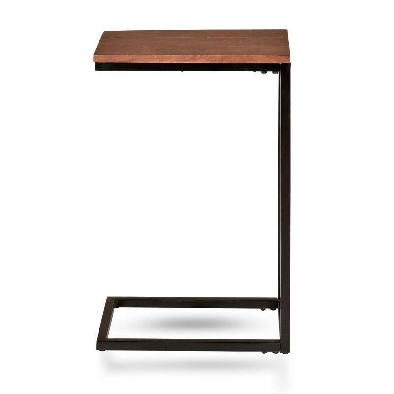 Carolina Living Fletcher C Table Chestnut/Black: Chair Side Accent, Metal Frame, Mango Wood Top