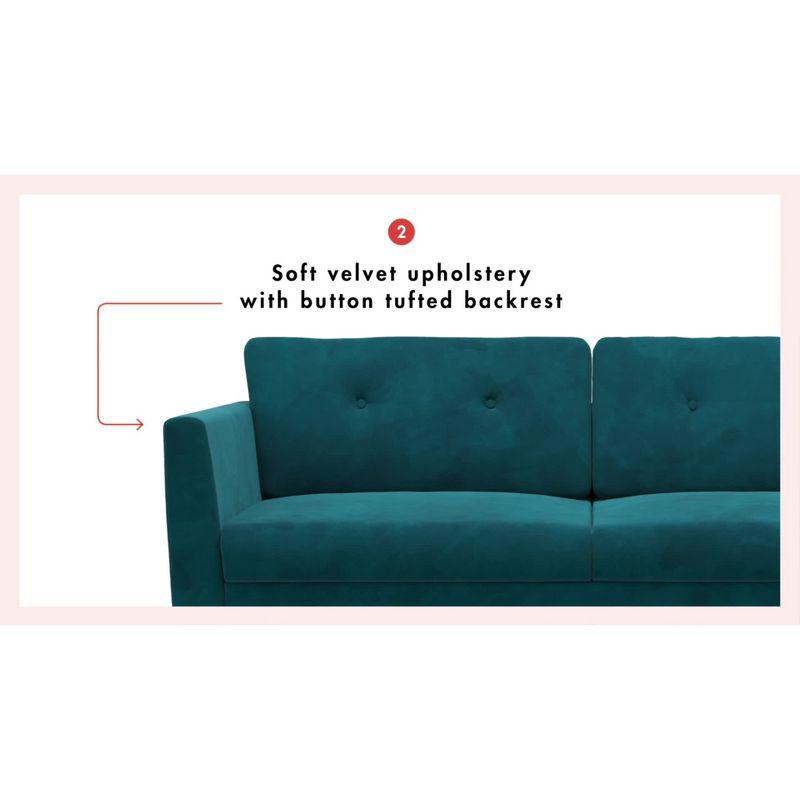 Gloria 75.5'' Velvet Square Arm Sofa