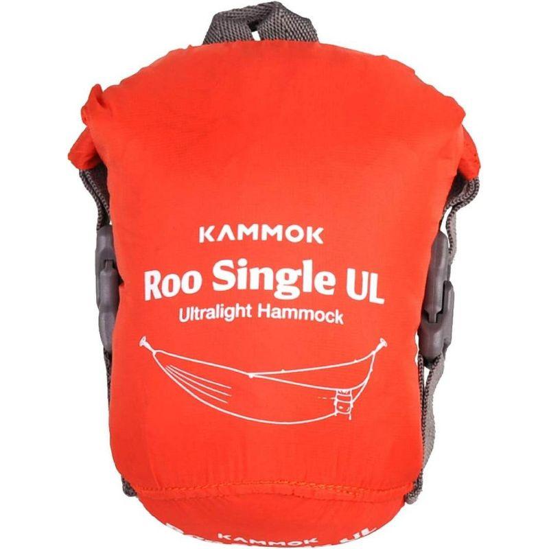 Kammok Roo Single Ultralight Hammock with Stuff Sack, Waterproof Ripstop Nylon, Gear Loops, Pocket Sized for Camping and Backpacking, Ember Orange