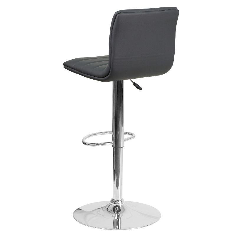 Flash Furniture Modern Vinyl Adjustable Height Barstool with Horizontal Stitch Back