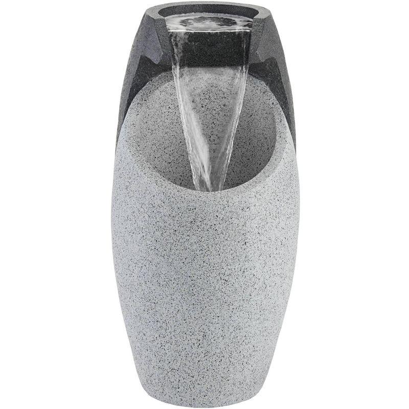 Waterfall 25" High Large Modern Indoor Outdoor Decor Faux Stone Floor Fountain with Light LED Standing Outside Garden Patio Yard