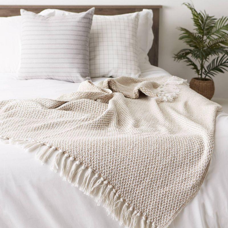 50"x60" Woven Throw Blanket Stone - Design Imports