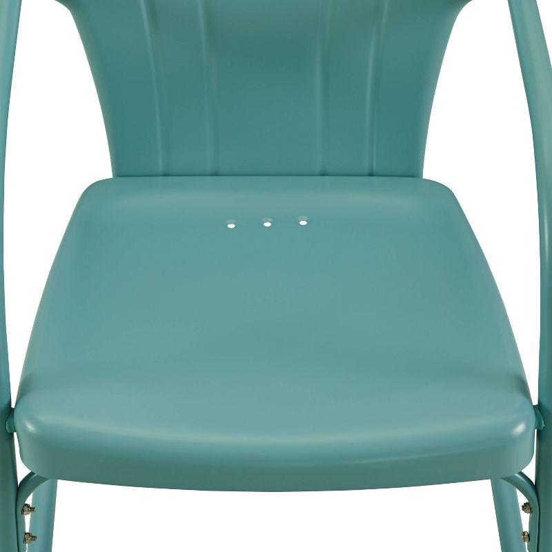 2pc Tulip Retro Metal Chair - Blue - Crosley: Steel Construction, Weather-Resistant, Vintage Design