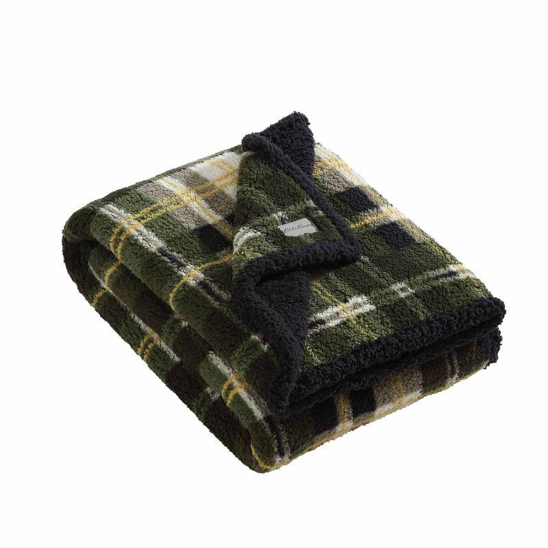 Eddie Bauer Printed Sherpa Reversible Throw Blankets