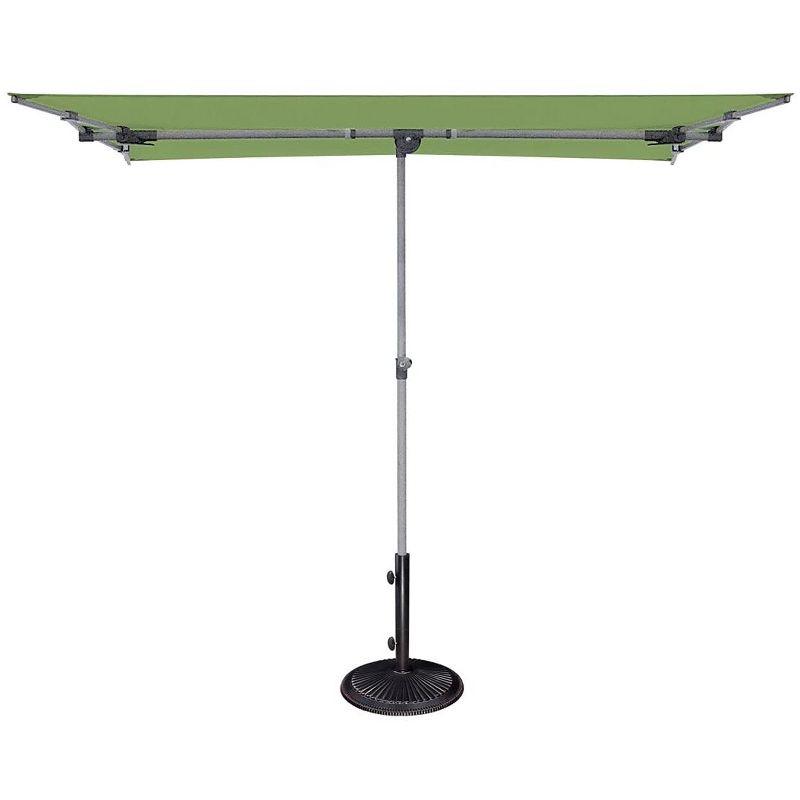 SimplyShade Capri Polyester Rectangle Balcony Umbrella in Platinum/Lime