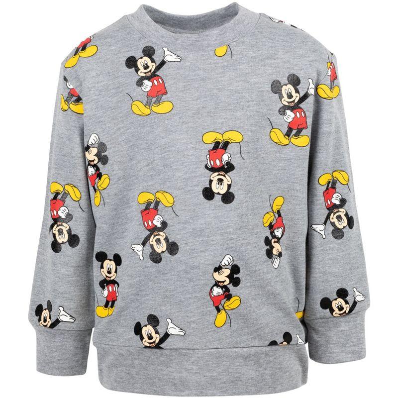 Disney Mickey Mouse Little Boys French Terry Sweatshirt and Pants Set Heather Grey 6