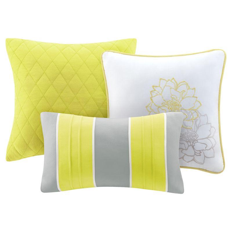 Madison Park Lola Floral 6 Piece Reversible Cotton Quilt Set