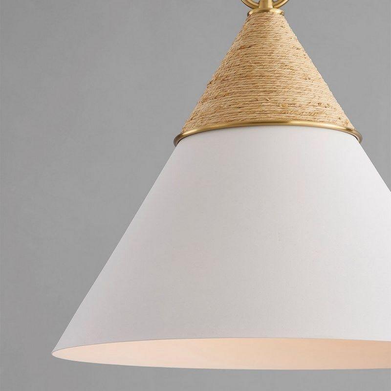 Rooney Pendant Light - White and Natural / 18"