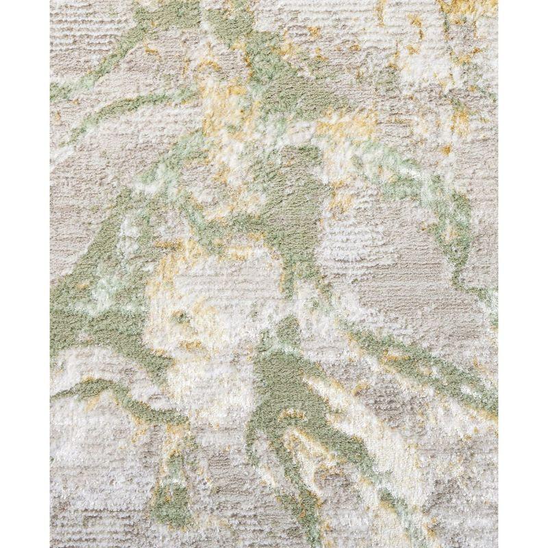 TOWN & COUNTRY LUXE Opaline Bold Marble Area Rug with Glam Metallic Ribbed Texture Pile, Sage Green