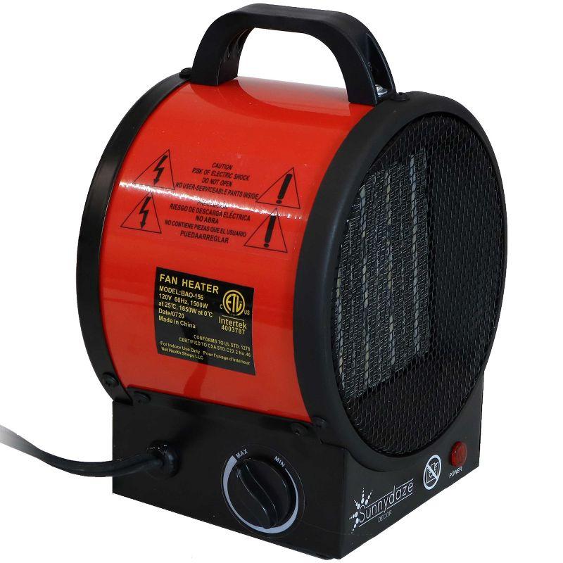 Portable Ceramic 1,500 Watt Red Electric Ceramic Space Heater with Auto-Shut Off