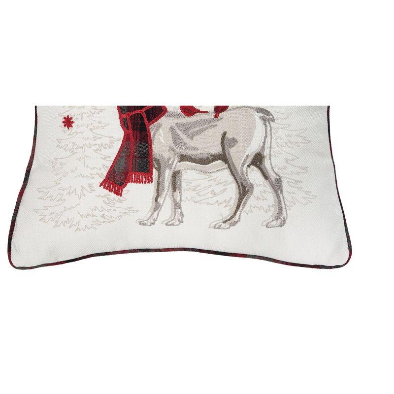 Frosty Deer Embellished Throw Pillow